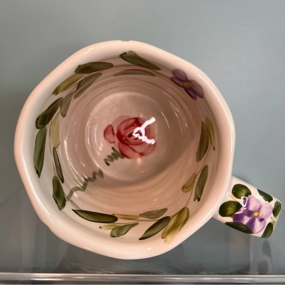 Mariam’s Garden Floral Hand-painted‎ Cup. 16 oz.
